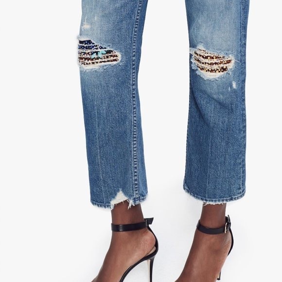 Mother Superior The Tomcat Jeans Pray for Hidden Gems Denim Straight Distressed - Picture 14 of 17